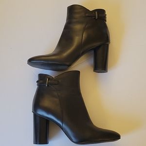 Nine West Leather Black Ankle Boots